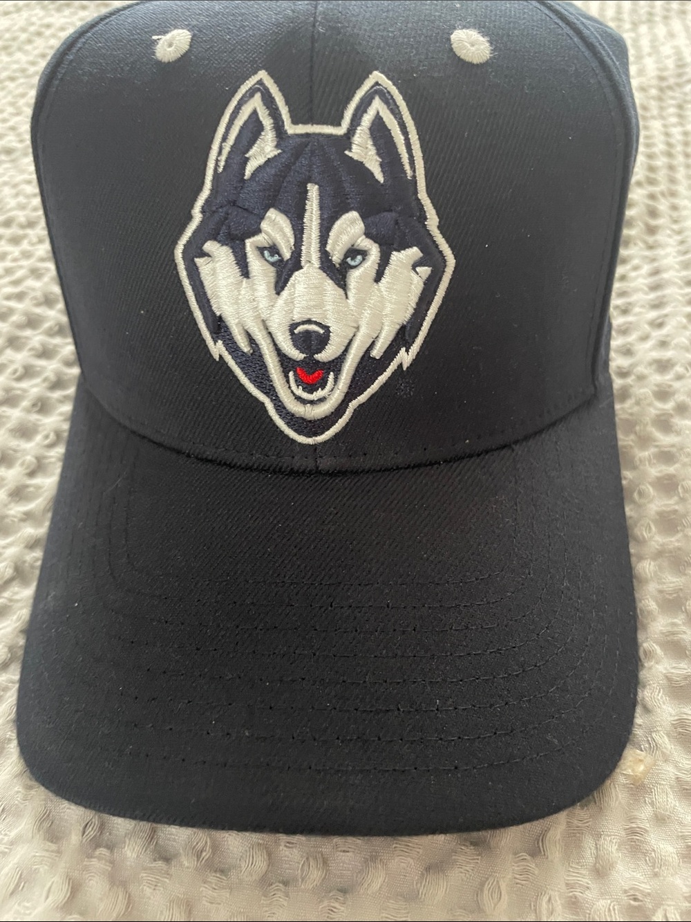 UConn Huskies Black and White Baseball Cap